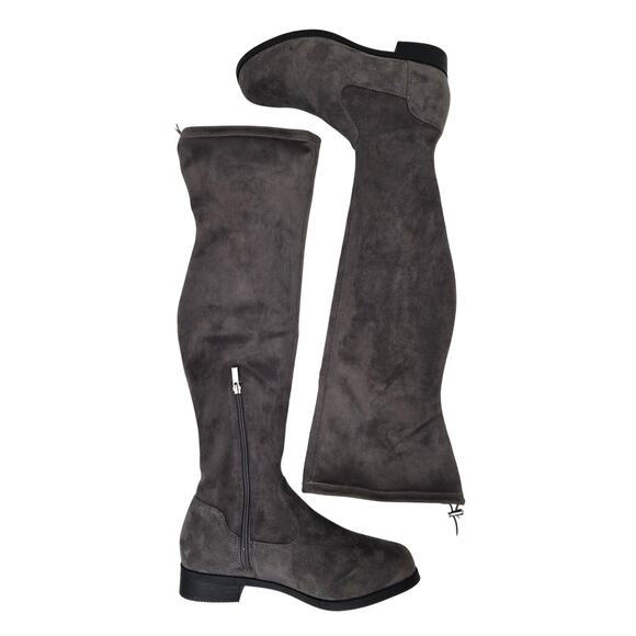 JUSTFAB Reena Over The Knee Boots Gray Faux Suede Women's 8.5 - Picture 2 of 10
